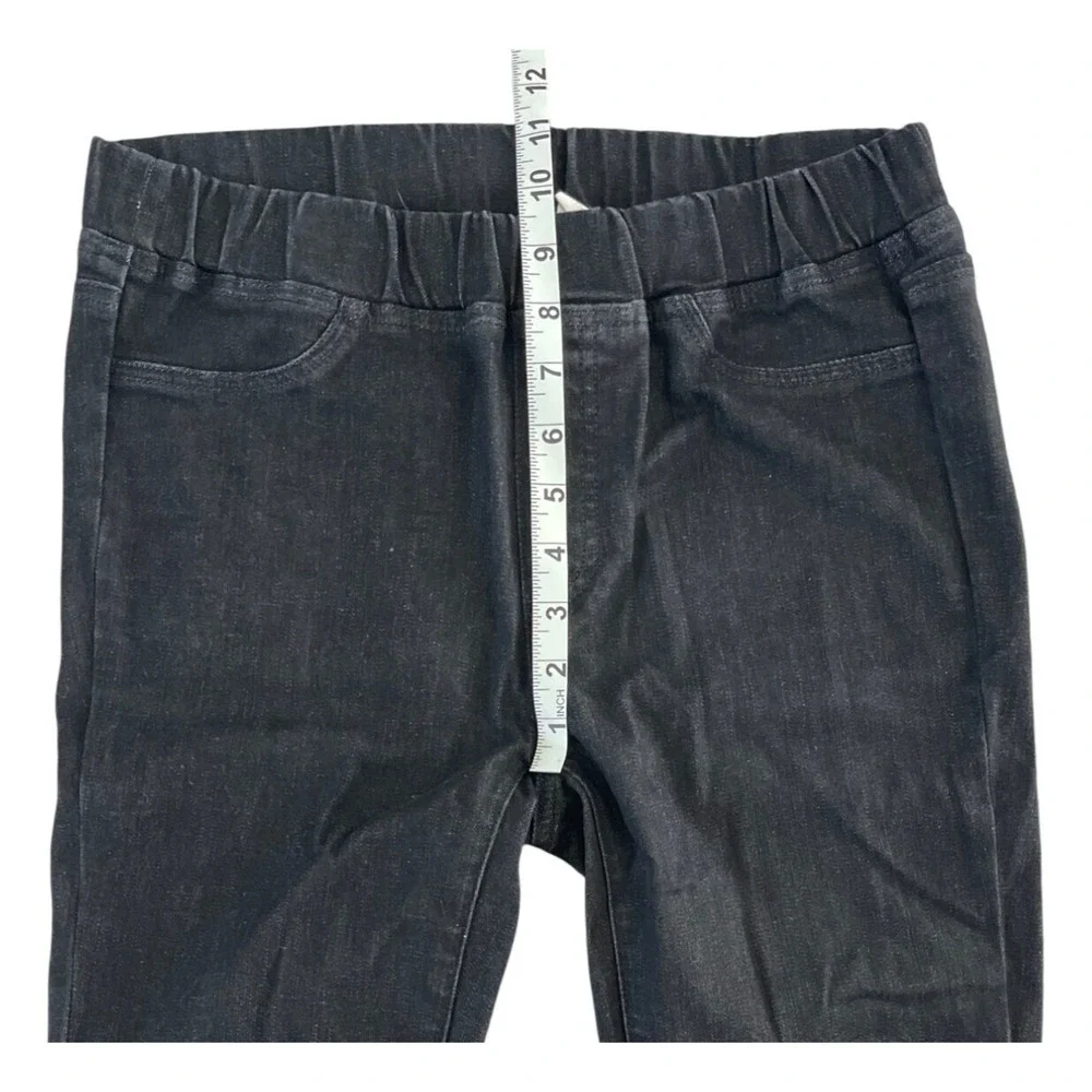 Eileen Fisher Organic Cotton Black Wash Elastic Waist Pull On Denim Jeans XXS
